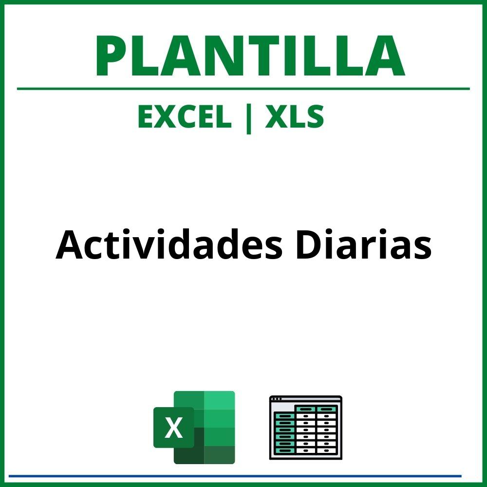 Plantilla Actividades Diarias Excel