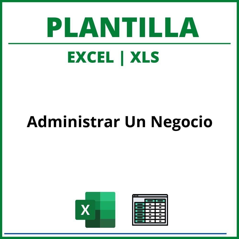 Plantilla Administrar Un Negocio Excel