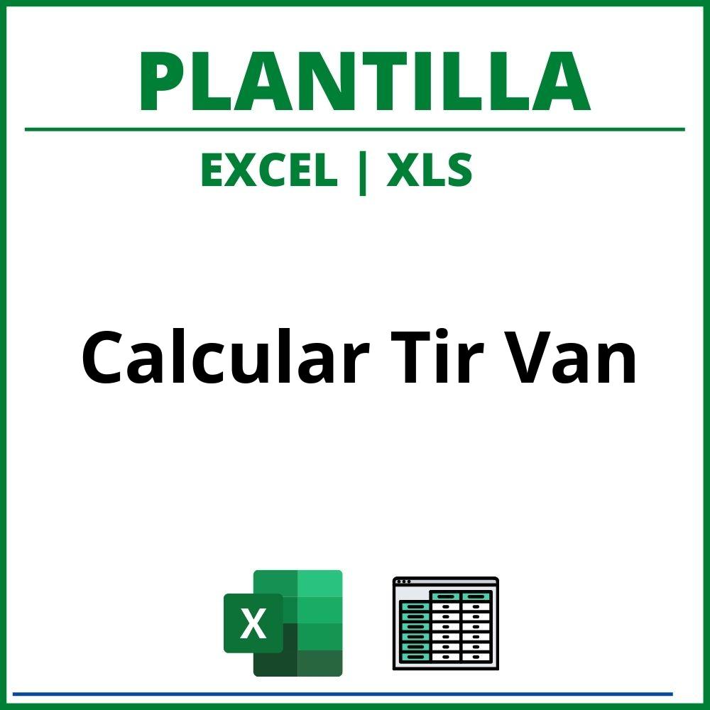 Plantilla Calcular Tir Van Excel