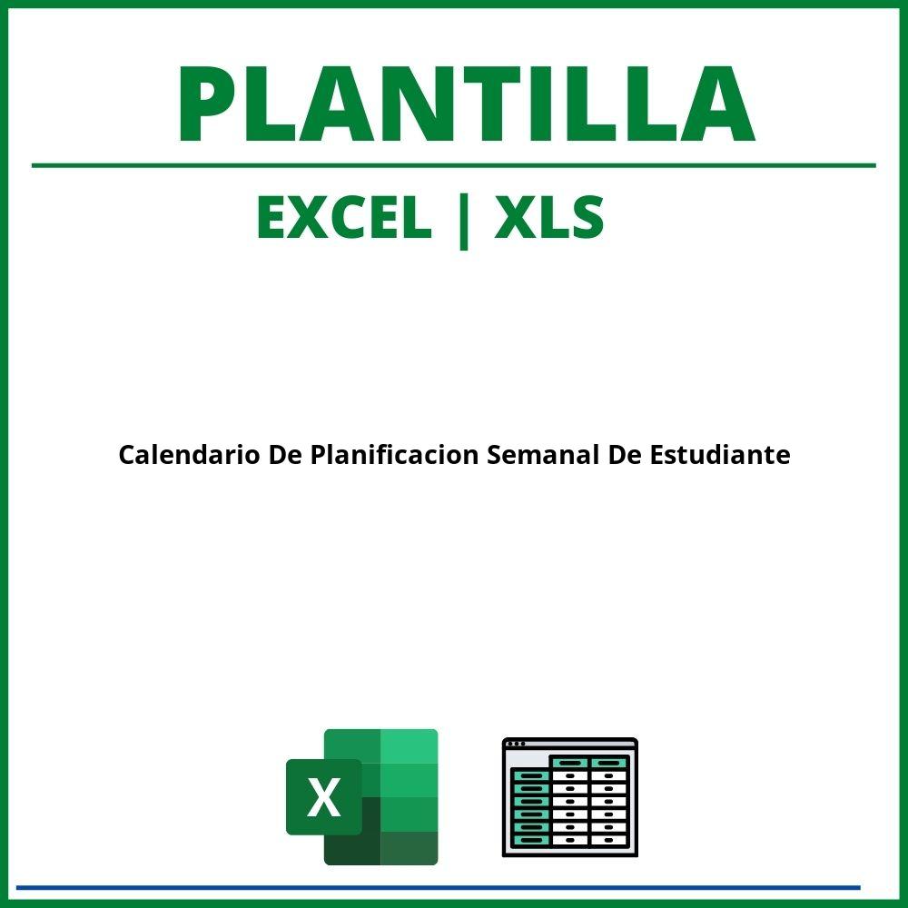 Plantilla Calendario De Planificacion Semanal De Estudiante Excel