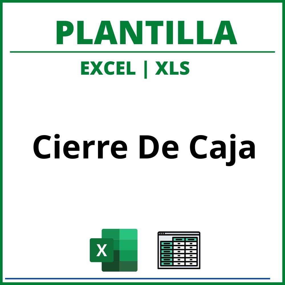Plantilla Cierre De Caja Excel