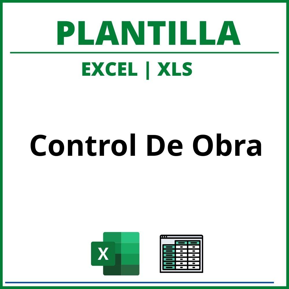 Plantilla Control De Obra Excel