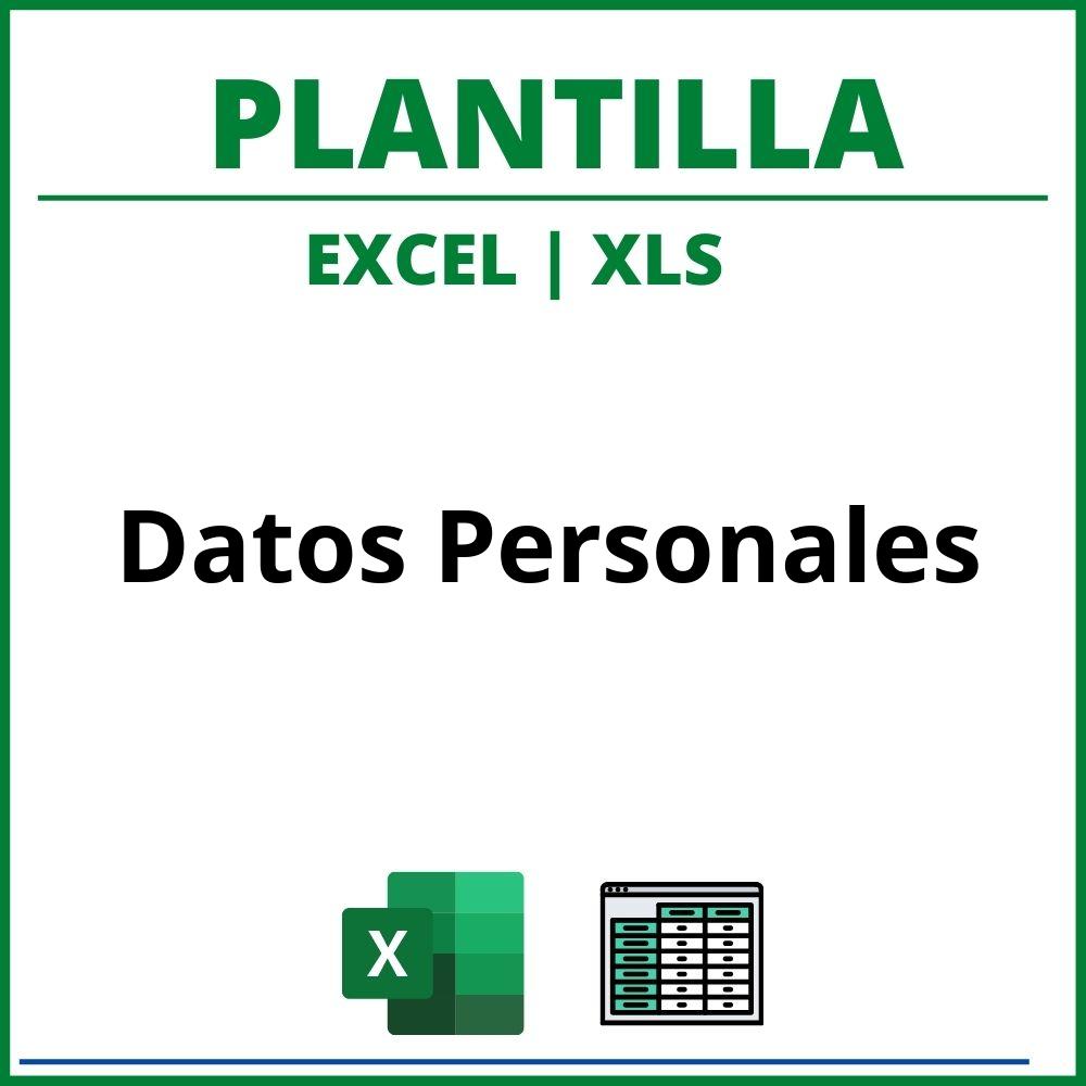 Plantilla Datos Personales Excel