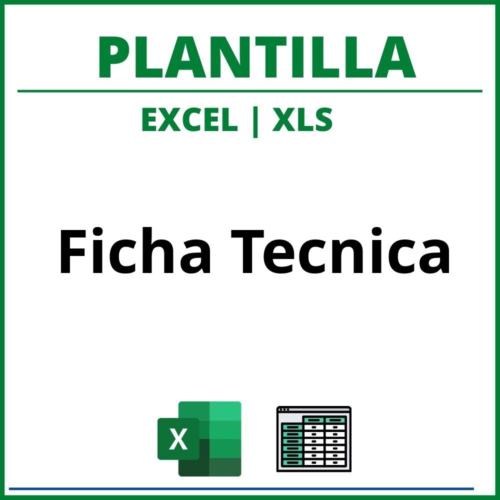 Plantilla Ficha Tecnica Excel