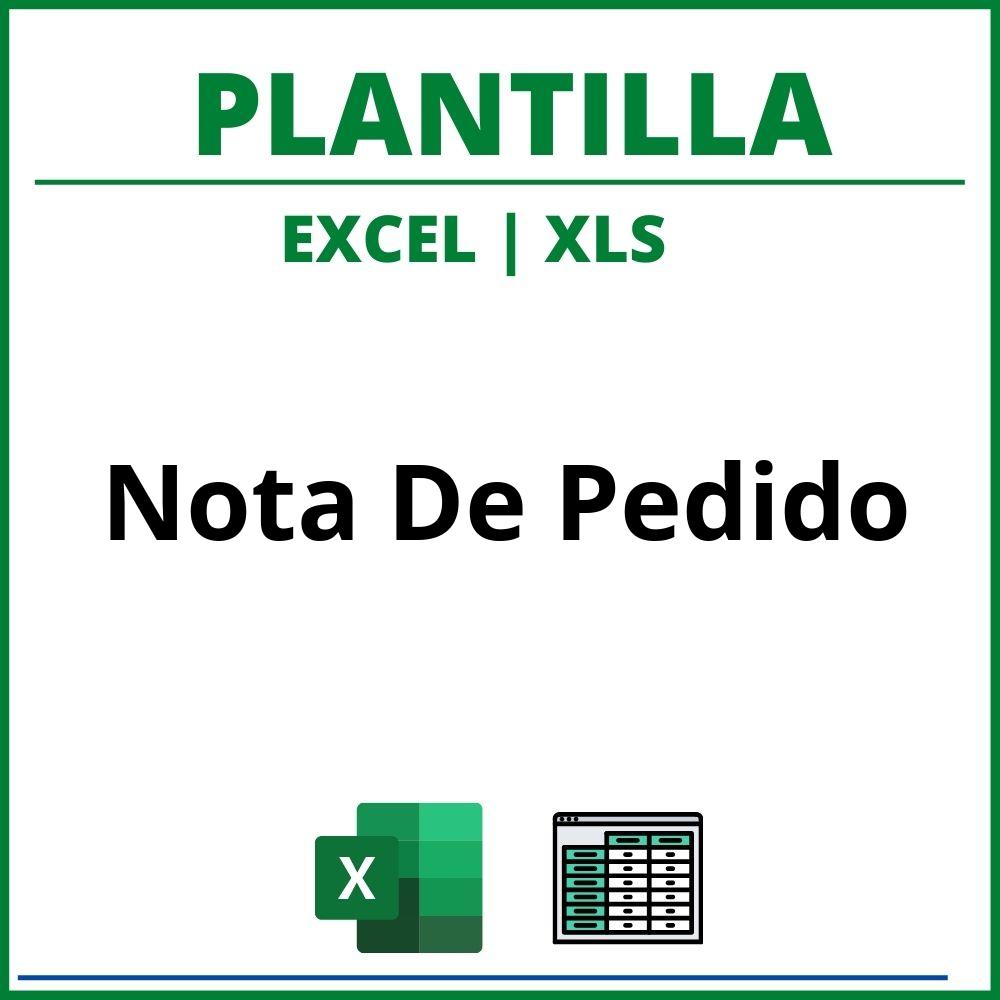 Plantilla Nota De Pedido Excel