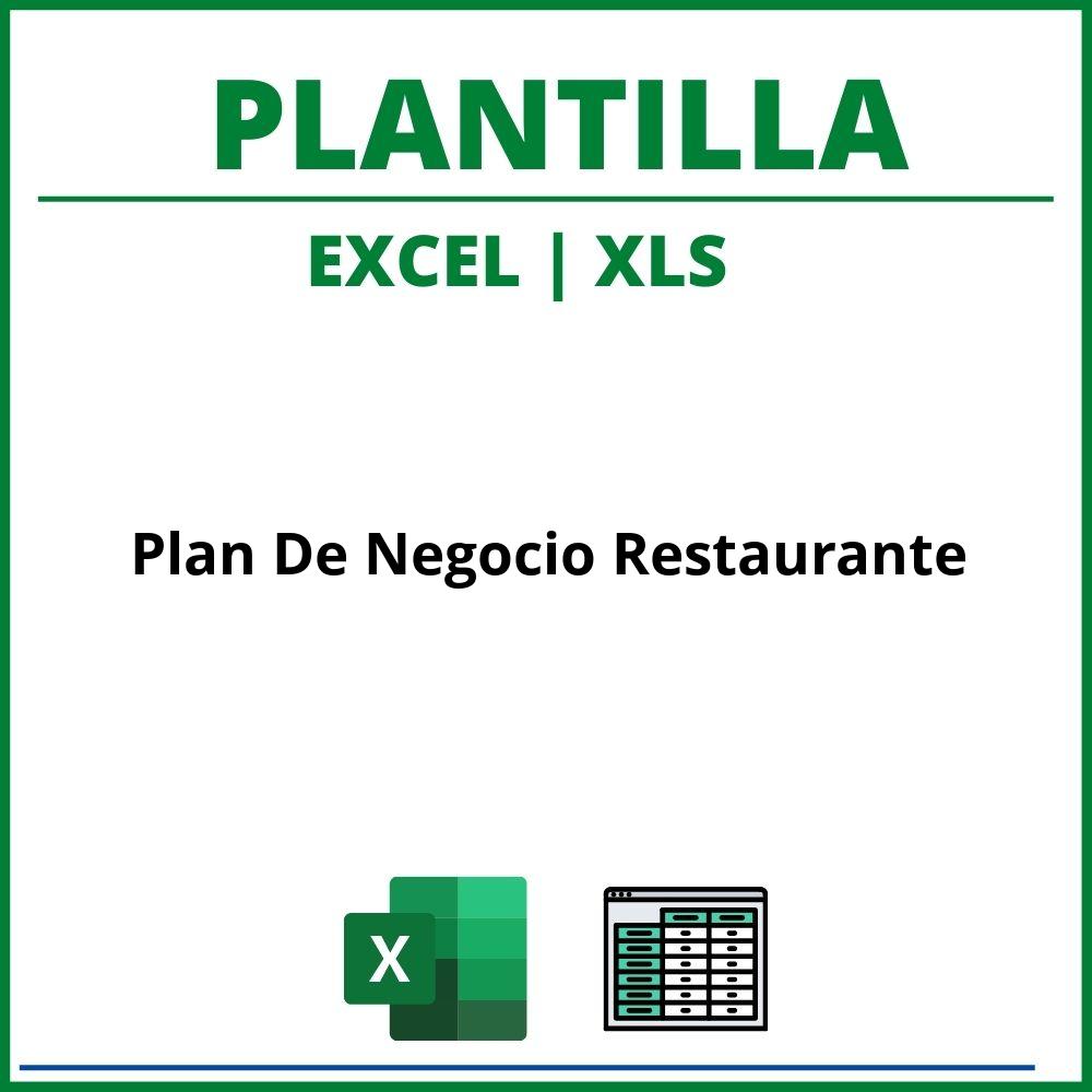 Plantilla Plan De Negocio Restaurante Excel
