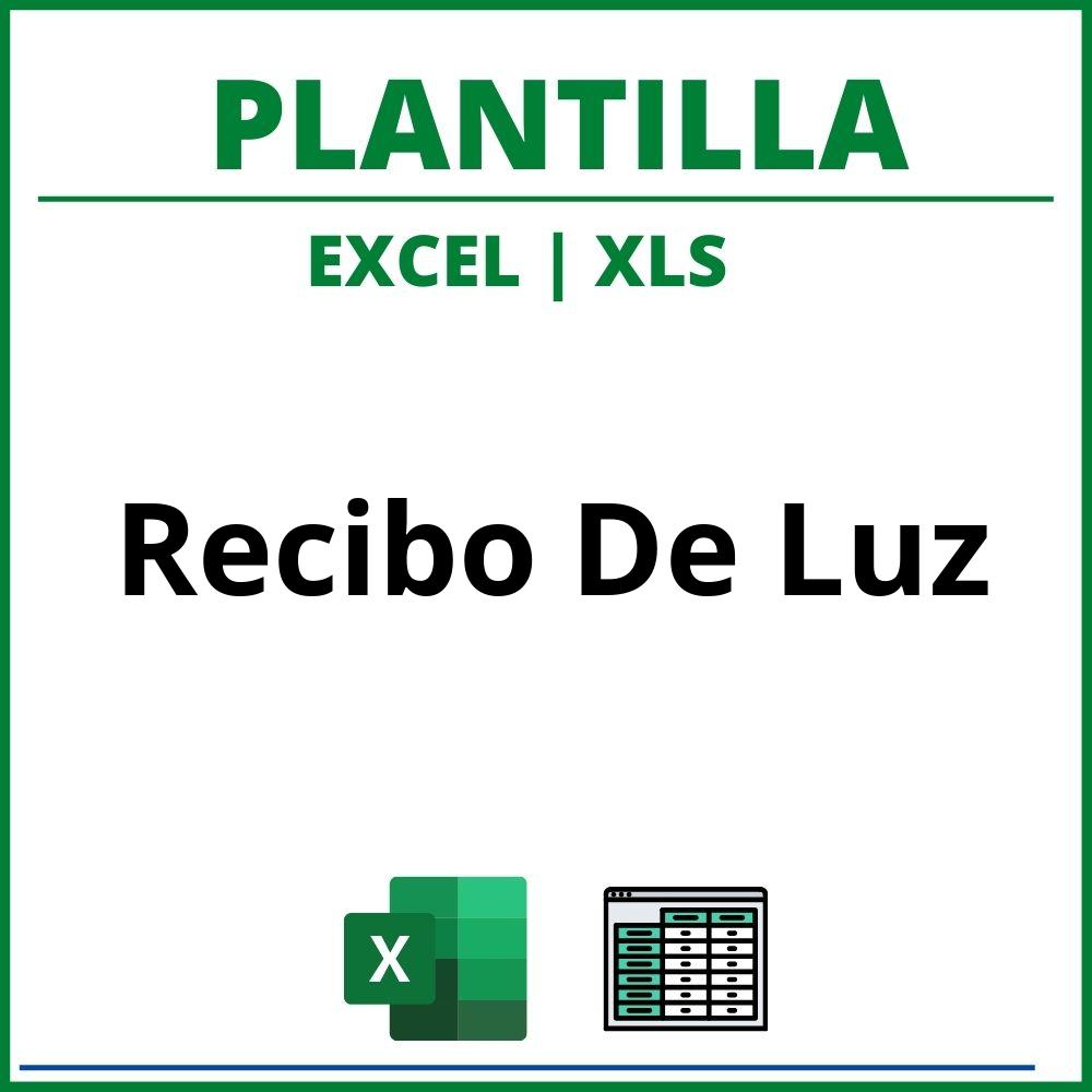 Plantilla Recibo De Luz Excel
