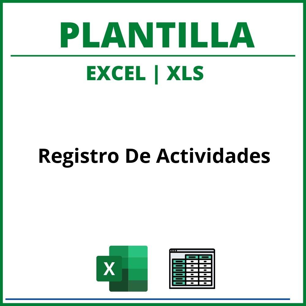 Plantilla Registro De Actividades Excel