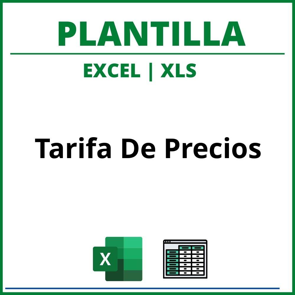 Plantilla Tarifa De Precios Excel